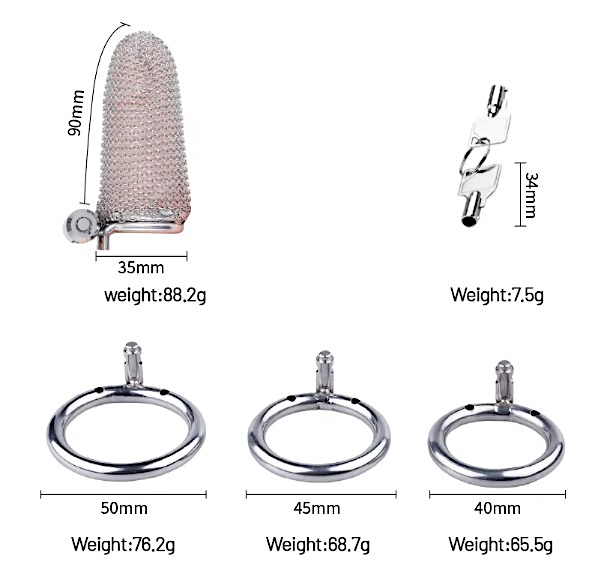 Metal Chainmail Cock Cage