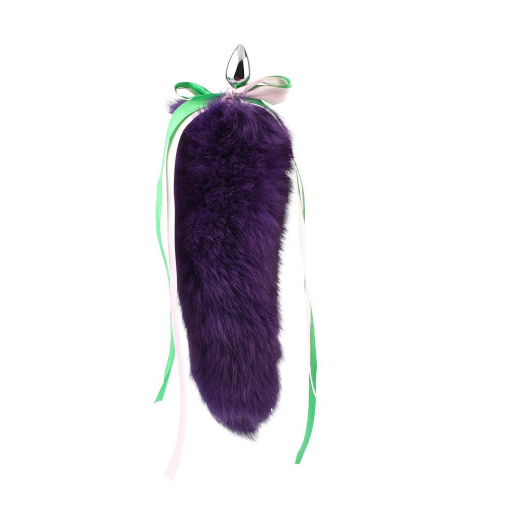 Fluffy Fox Butt-Plug Tail  Deep Purple