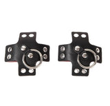 Cross Nipple Pasties with Silver O-Ring Black