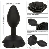 Black Rose Silicone Butt Plug