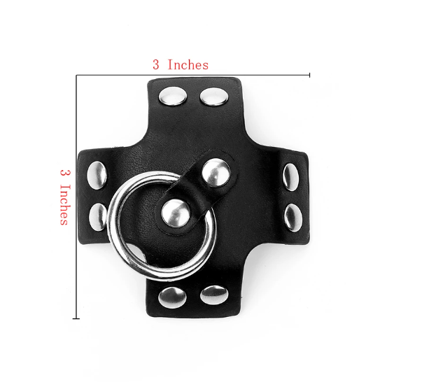 Cross Nipple Pasties with Silver O-Ring Black