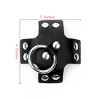 Cross Nipple Pasties with Silver O-Ring Black