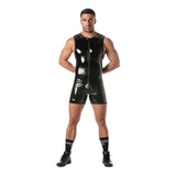 TOF Vinyl Full Zipped Bodysuit Black