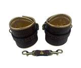 Wrist Cuffs In Brown Croc and Gold