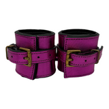 Wrist Cuffs in Metallic Pink with Gold Hardware One size