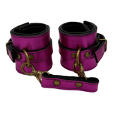 Wrist Cuffs in Metallic Pink with Gold Hardware One size