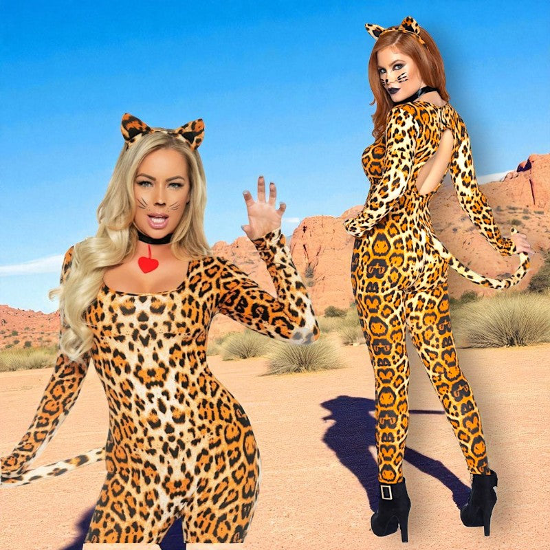 Cougar Catsuit Leopard Print-Lepard Print