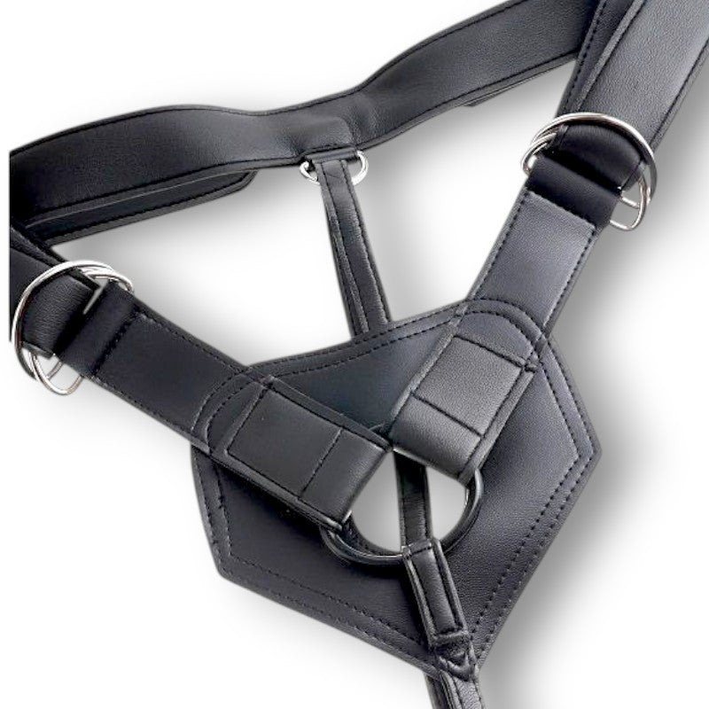 King Cock and Harness 9inch Black Dildo