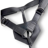 King Cock and Harness 9inch Black Dildo