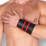 Leather Gauntlet Wallet Red Stripes