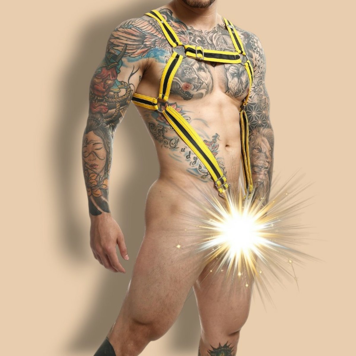 Dngeon Cross Cockring Harness