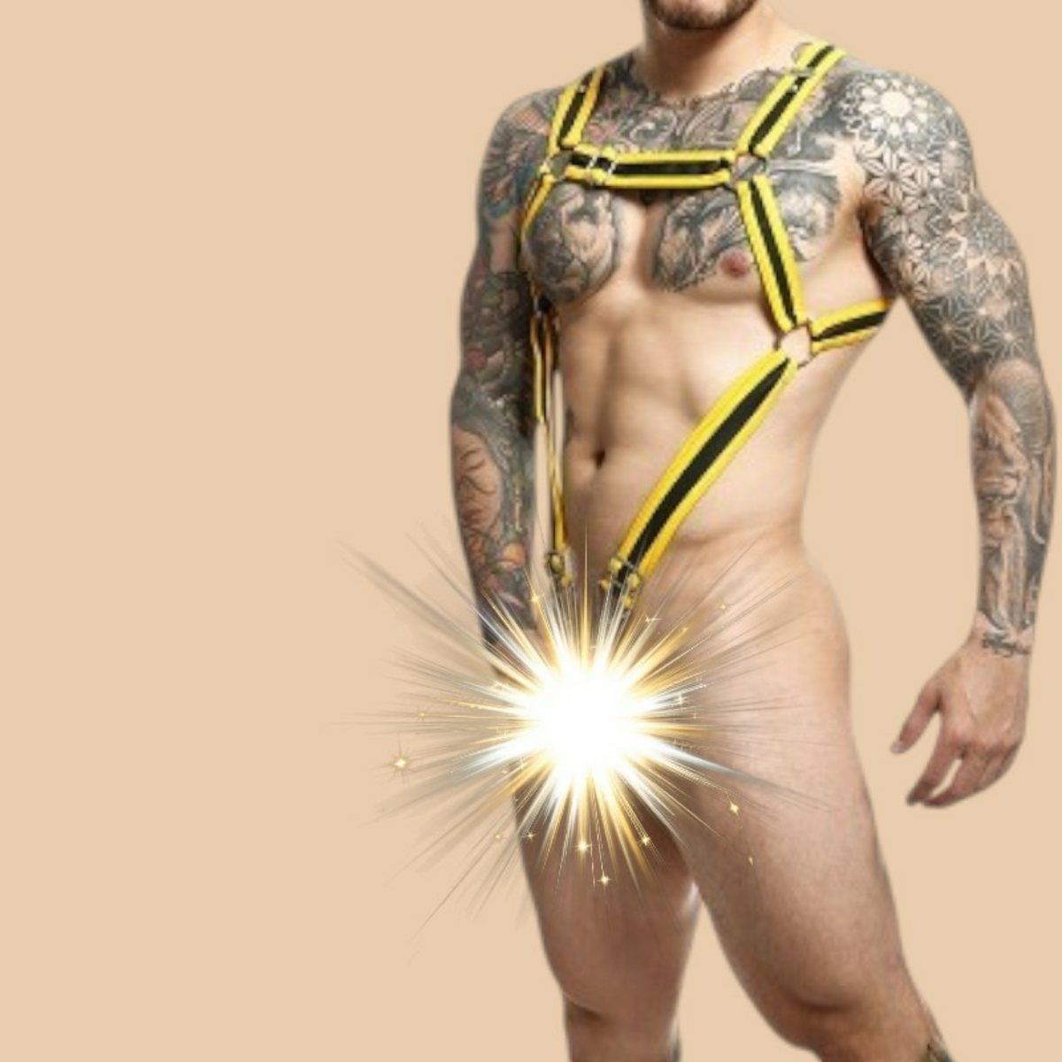 Dngeon Cross Cockring Harness