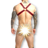 DNGEON Cross Cockring Harness RED/BLACK