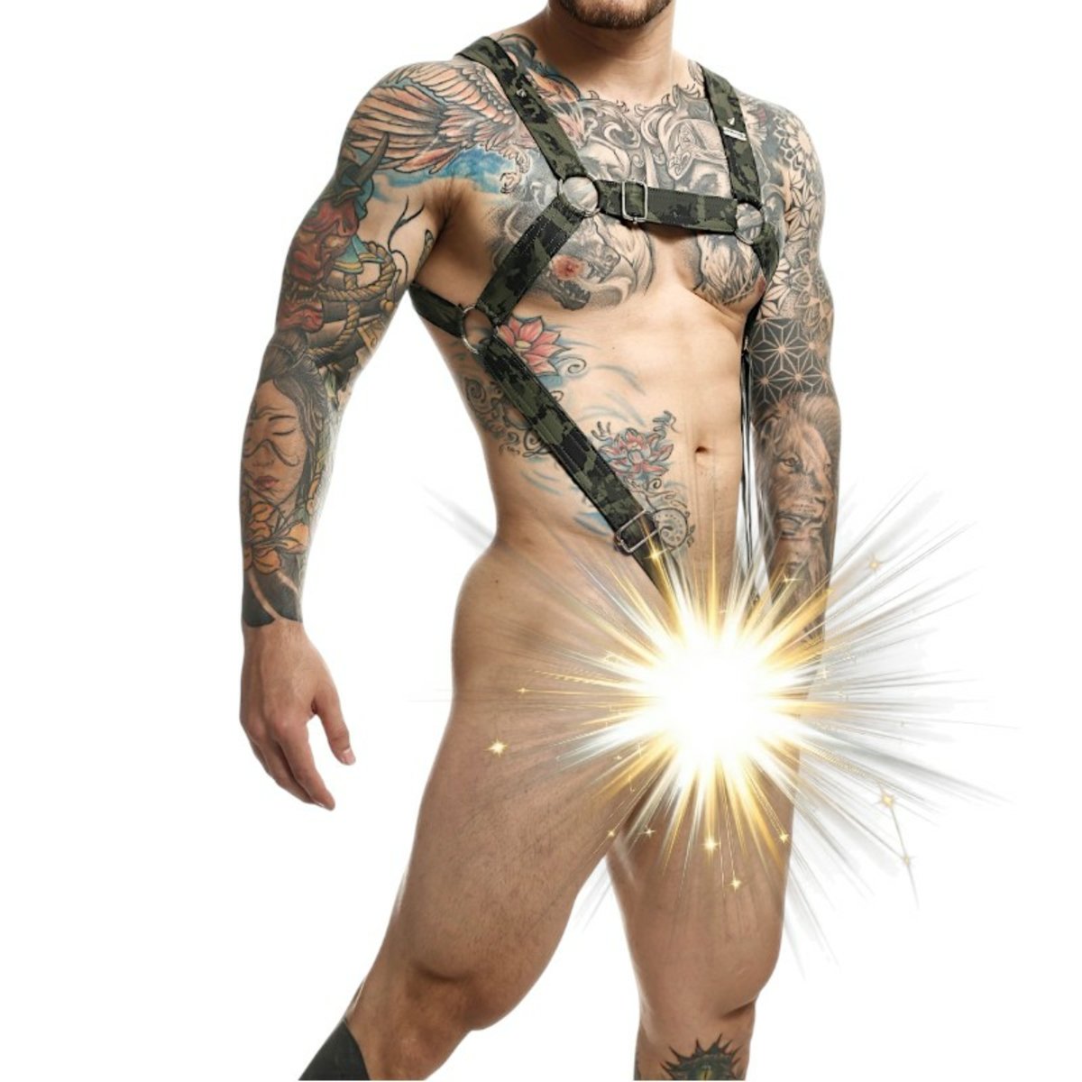 Dngeon Cross Cockring Harness