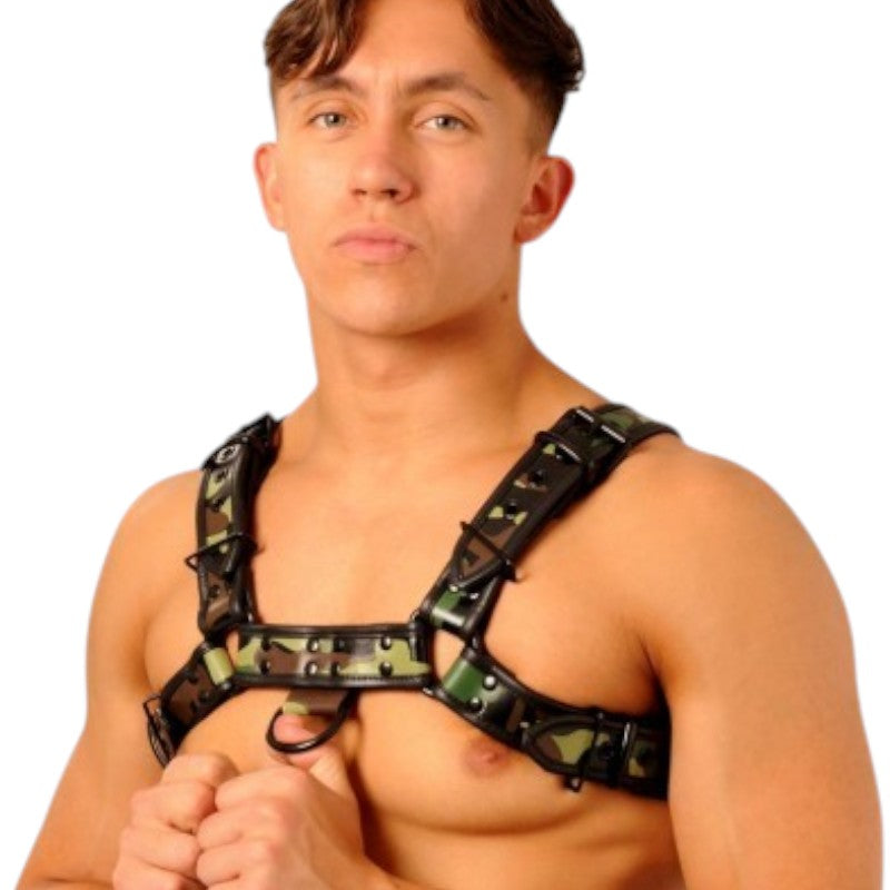 Fist Leather Chest Harness Camo/Black