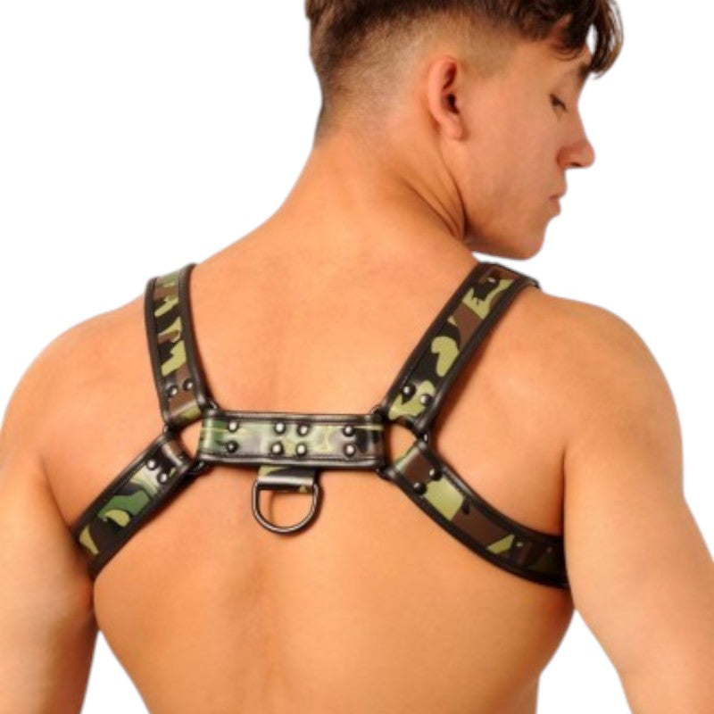 Fist Leather Chest Harness Camo/Black