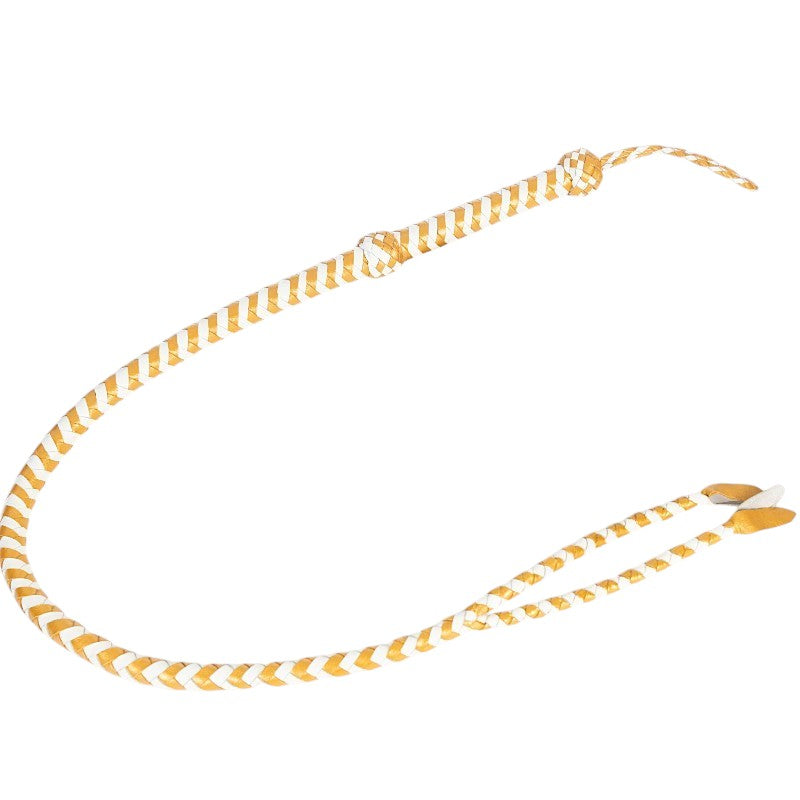 Fork Tongue Leather Tail Whip Gold &