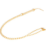 Fork Tongue Leather Tail Whip Gold &