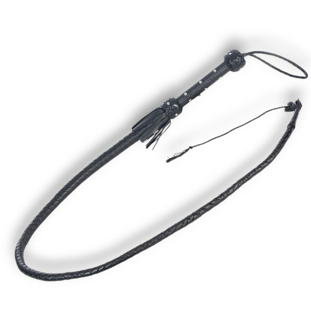Ornate Leather Single Tail Whip