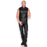 Liberation-X Sleeveless Leather Military Shirt Black/White