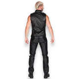 Liberation-X Sleeveless Leather Military Shirt Black/White