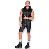 Liberation-X Sleeveless Leather Hoodie
