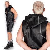 Liberation-X Sleeveless Leather Hoodie