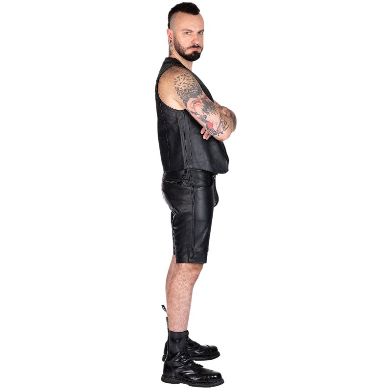 Liberation -X Knee Length Leather Pouch Shorts