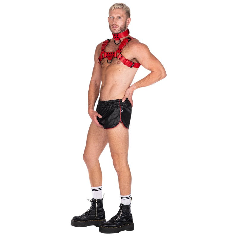 Liberation-X Leather Sport Shorts-Black/Red