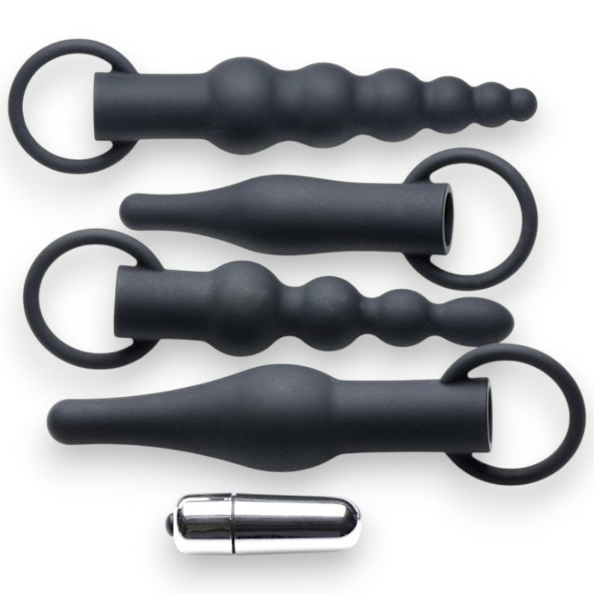 Butt Plug Set-Premium Ringed Rimmer Vibrating Butt Plug Training Kit