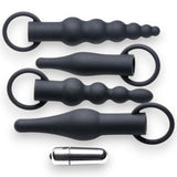Butt Plug Set-Premium Ringed Rimmer Vibrating Butt Plug Training Kit