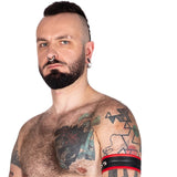 Leather Bicep Strap Red Trim
