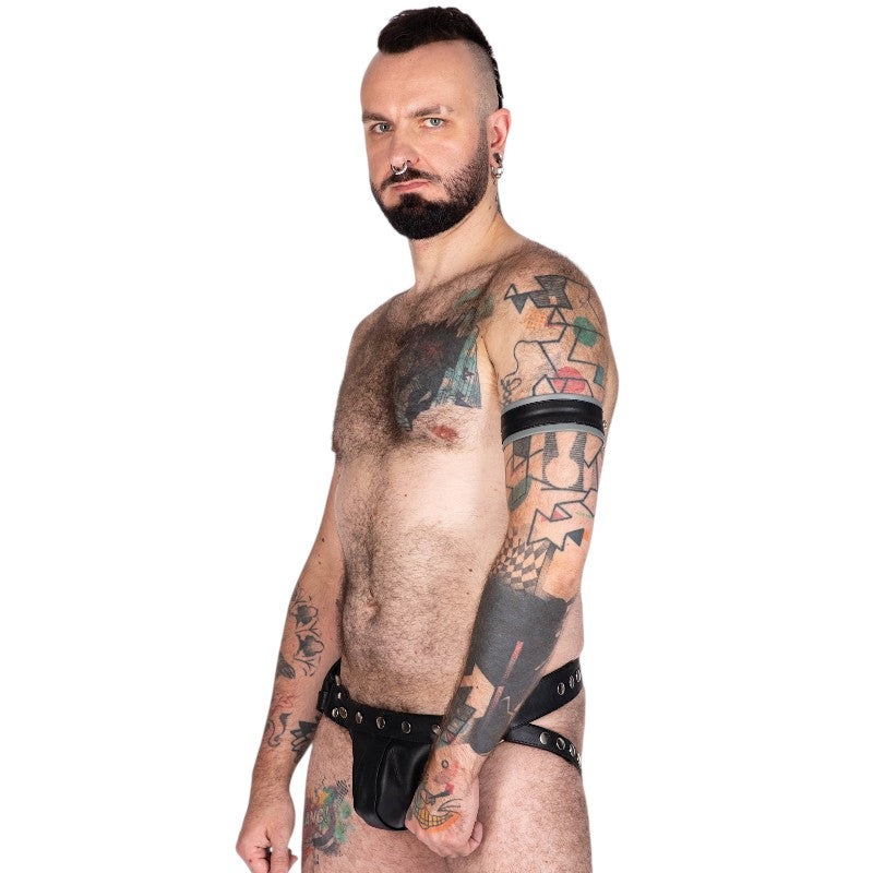 Leather Bicep Strap-Black/Grey