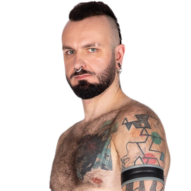 Leather Bicep Strap-Black/Grey