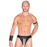 Leather Bicep Strap-Black/White