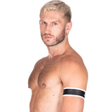 Leather Bicep Strap-Black/White