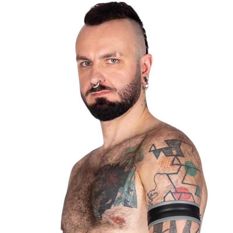 Leather Bicep Strap-Black/Grey