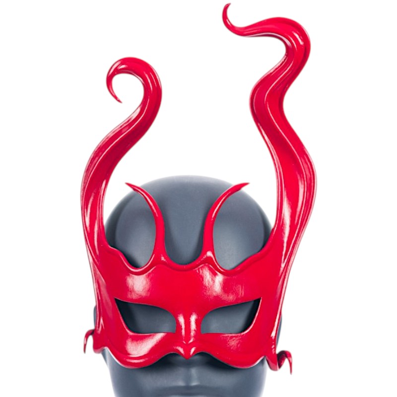 Cecilio Leather Designs Trails  Mask - Red