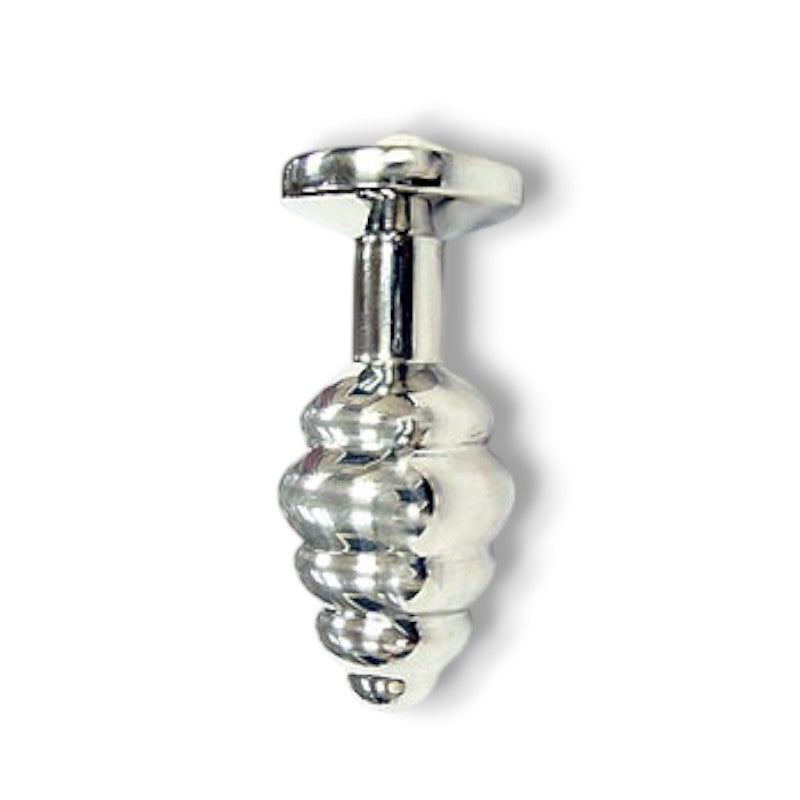 Butt Plug -A- Stainless Steel Threaded Anal Butt Plug Small CLEAR