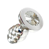Butt Plug -B- Stainless Steel Threaded Anal Butt Plug Medium CLEAR