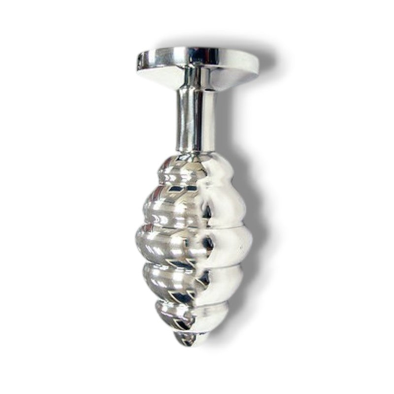 Butt Plug -B- Stainless Steel Threaded Anal Butt Plug Medium BLUE