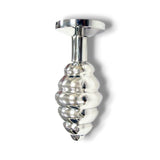 Butt Plug -B- Stainless Steel Threaded Anal Butt Plug Medium BLUE