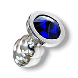 Butt Plug -A- Stainless Steel Threaded Anal Butt Plug Small BLUE