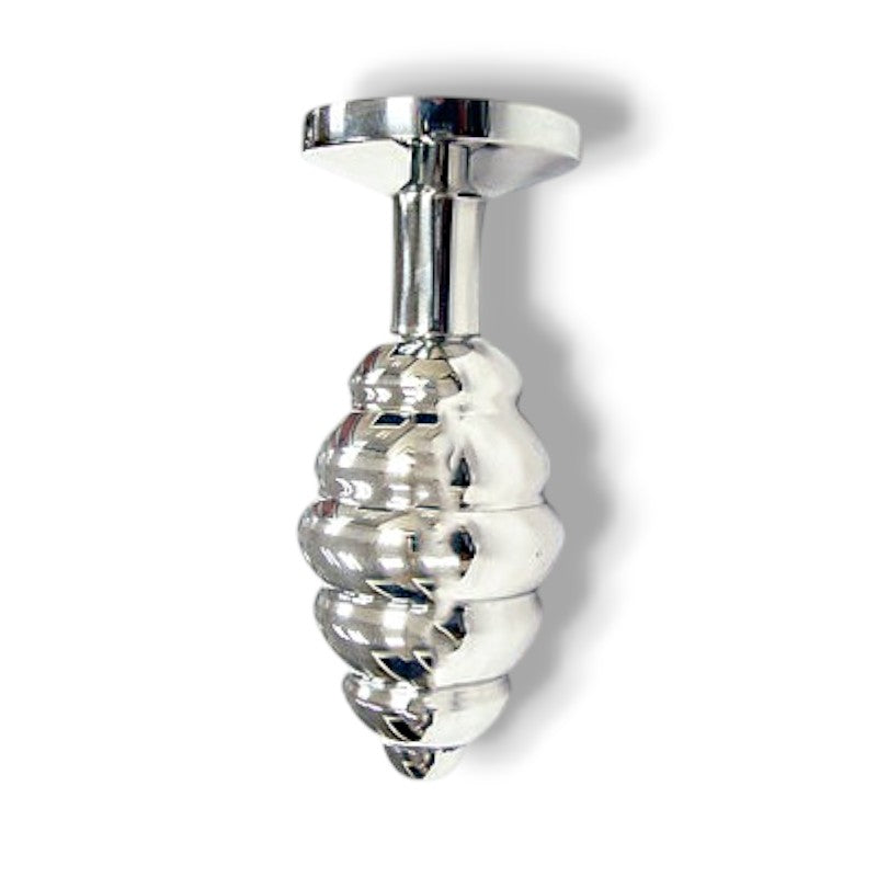 Butt Plug -B- Stainless Steel Threaded Anal Butt Plug Medium PINK