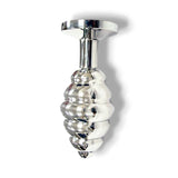 Butt Plug -B- Stainless Steel Threaded Anal Butt Plug Medium PINK