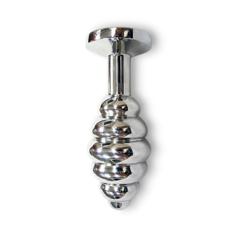 Butt Plug -C- Stainless Steel Threaded Anal Butt Plug LARGE CLEAR