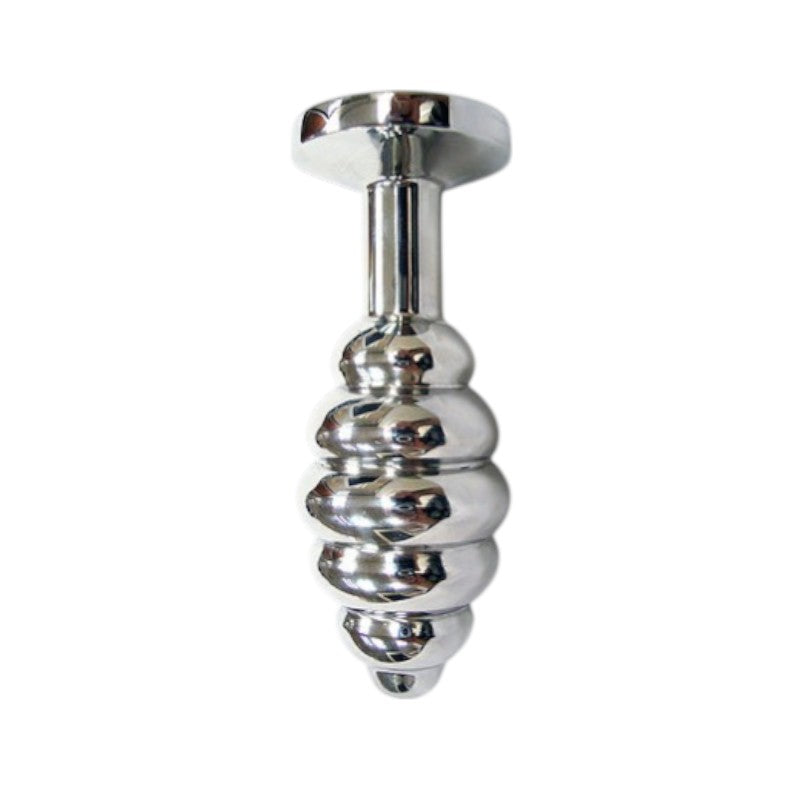 Butt Plug -C- Stainless Steel Threaded Anal Butt Plug LARGE BLUE