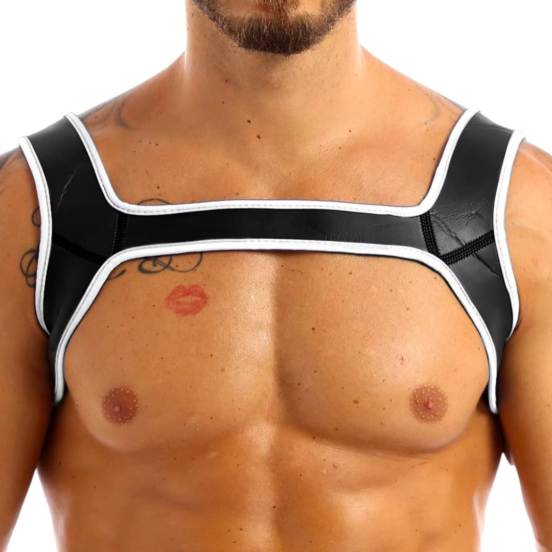 Neoprene Chest Harness Blk Wht