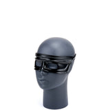 * Wrap Effect Black Leather Mask