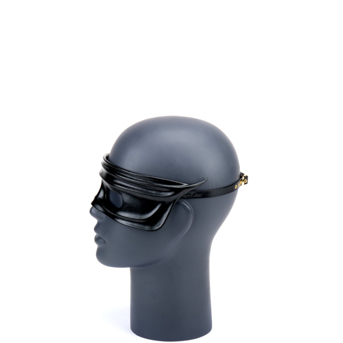 * Wrap Effect Black Leather Mask
